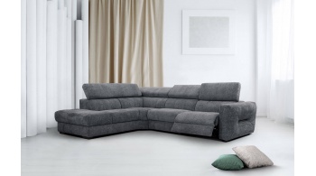 Canapé d'angle gauche avec un relax électrique 5 places CALVERA