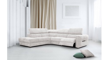 Canapé d'angle gauche avec un relax électrique 5 places CALVERA