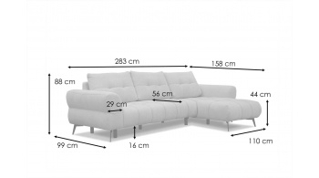 Canapé d'angle droit 4 places SALVINI