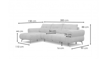 Canapé d'angle gauche 4 places SALVINI