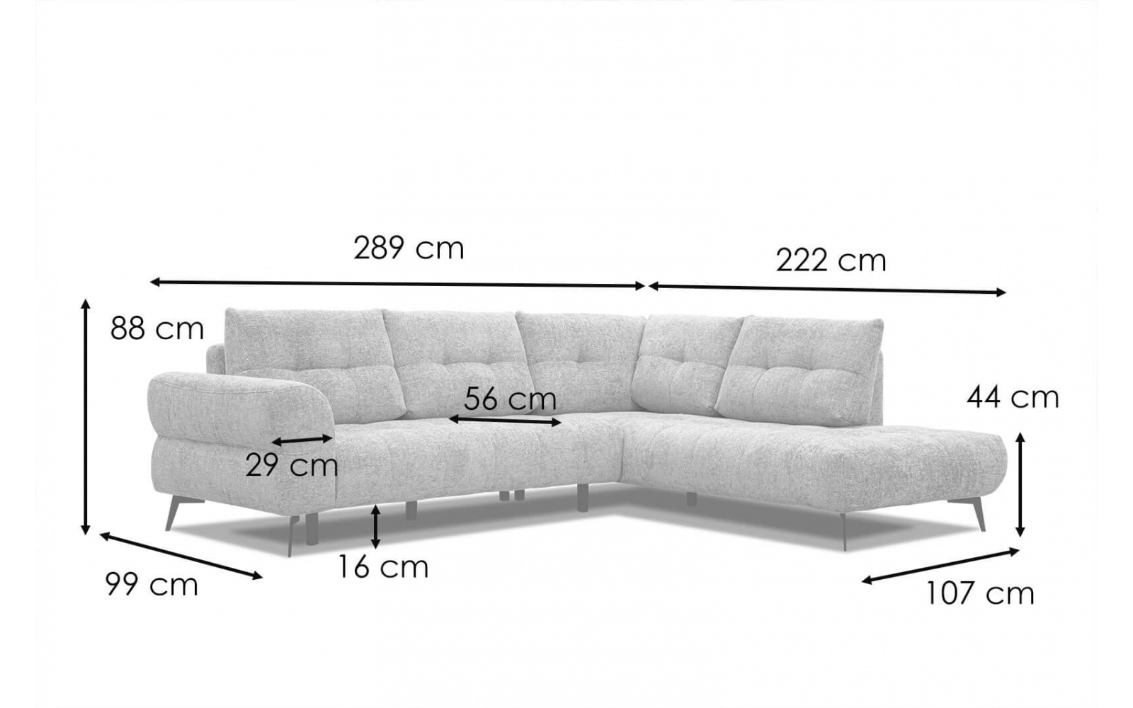 Canapé d'angle droit 5 places SALVINI