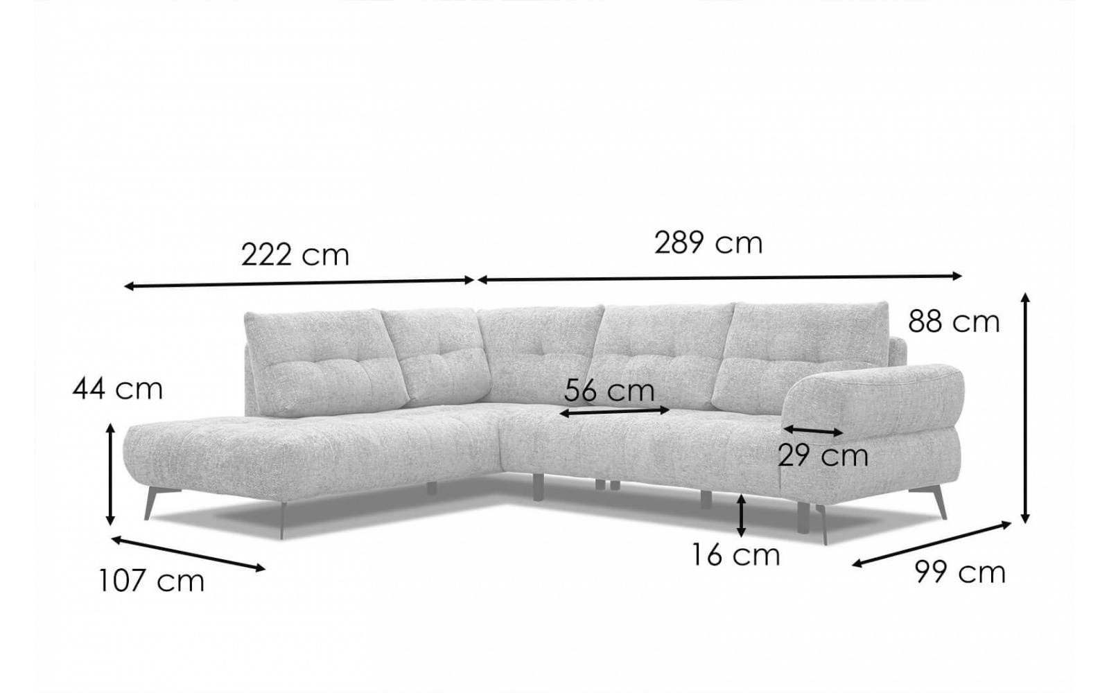 Canapé d'angle gauche 5 places SALVINI