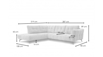 Canapé d'angle gauche 5 places KALMER
