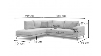 Canapé d'angle gauche 5 places MEDIOLANE