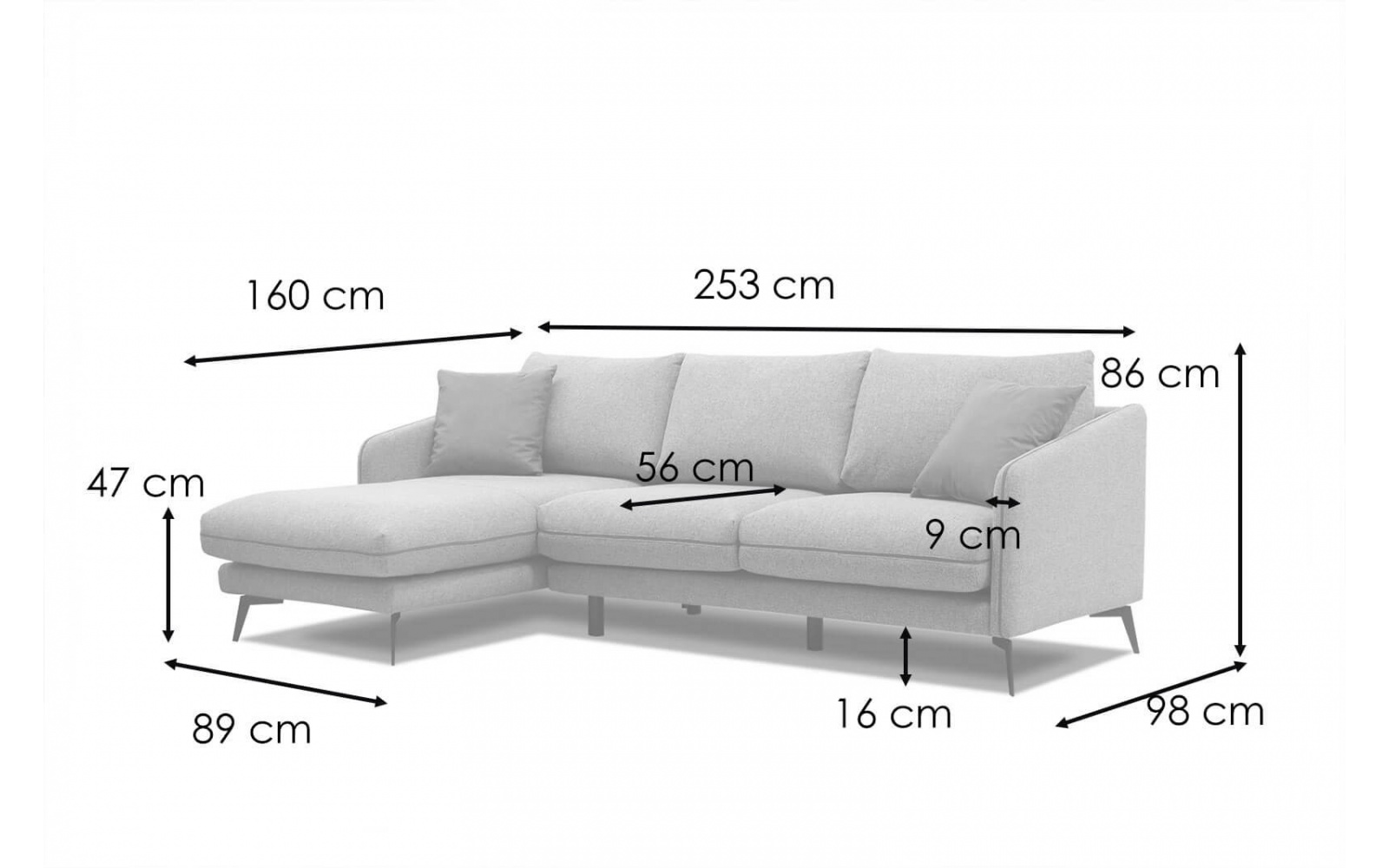 Canapé d'angle gauche 4 places SOGEL