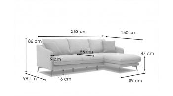 Canapé d'angle droit 4 places SOGEL