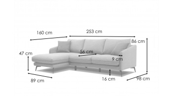 Canapé d'angle gauche 4 places SOGEL