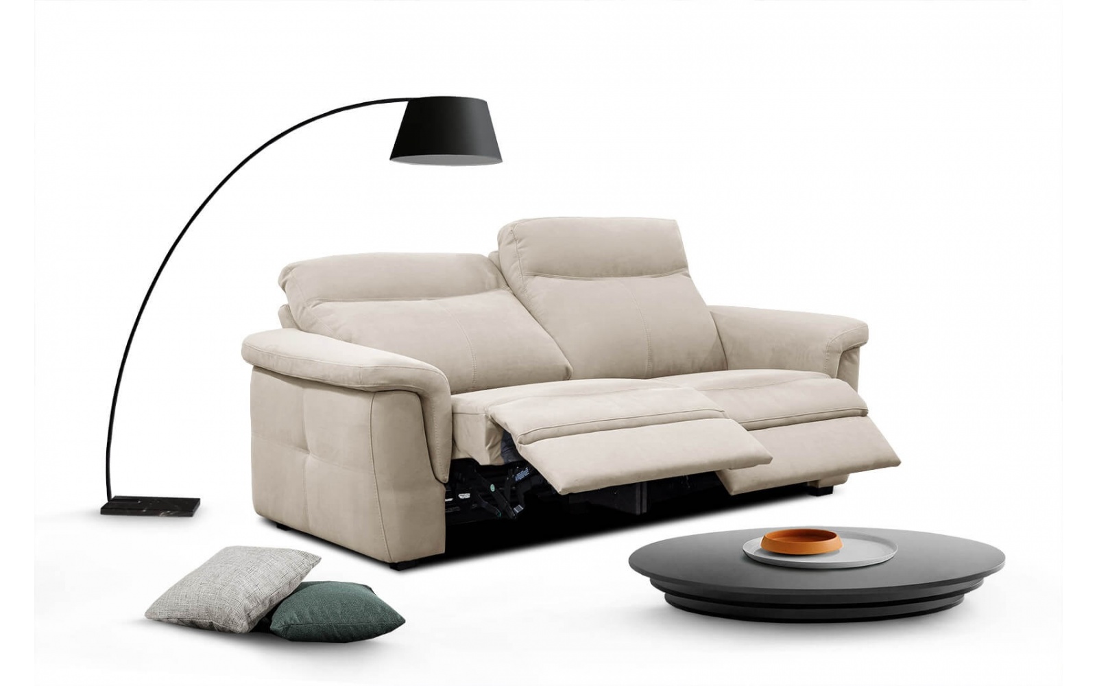 Canapé droit 3 places avec deux relax électriques JONES