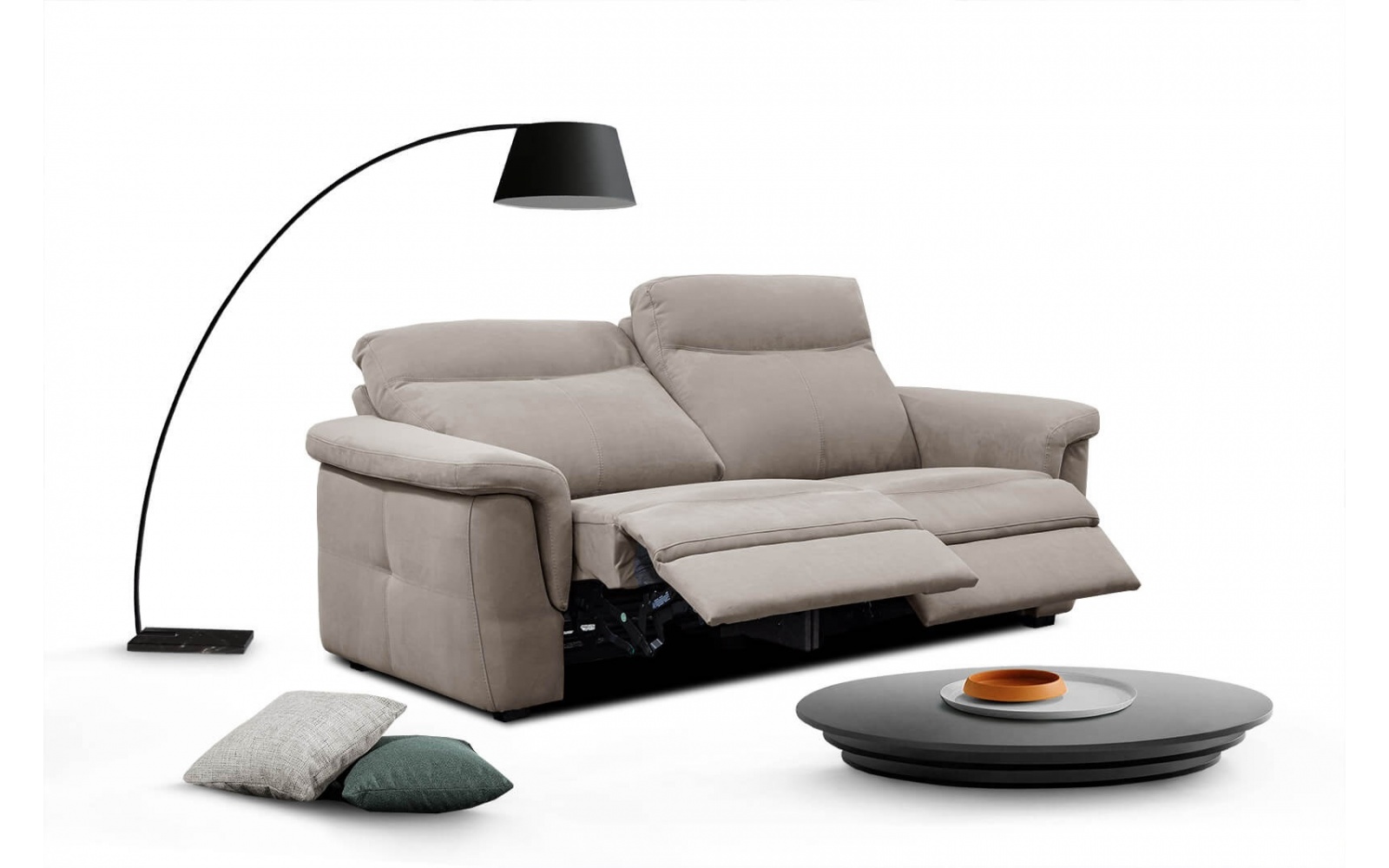 Canapé droit 3 places avec deux relax électriques JONES