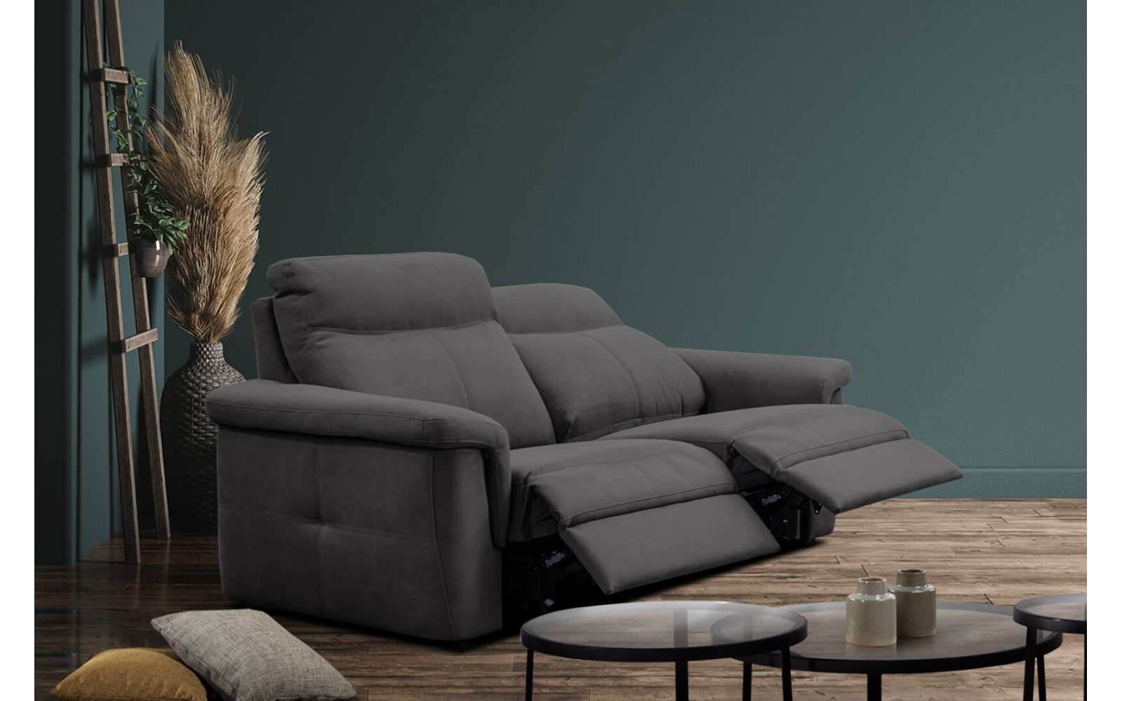 Canapé droit 3 places avec deux relax électriques JONES