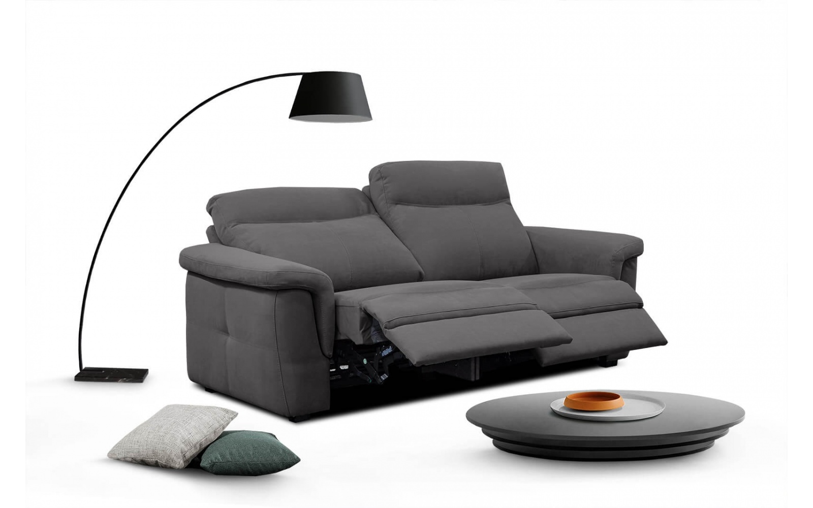 Canapé droit 3 places avec deux relax électriques JONES