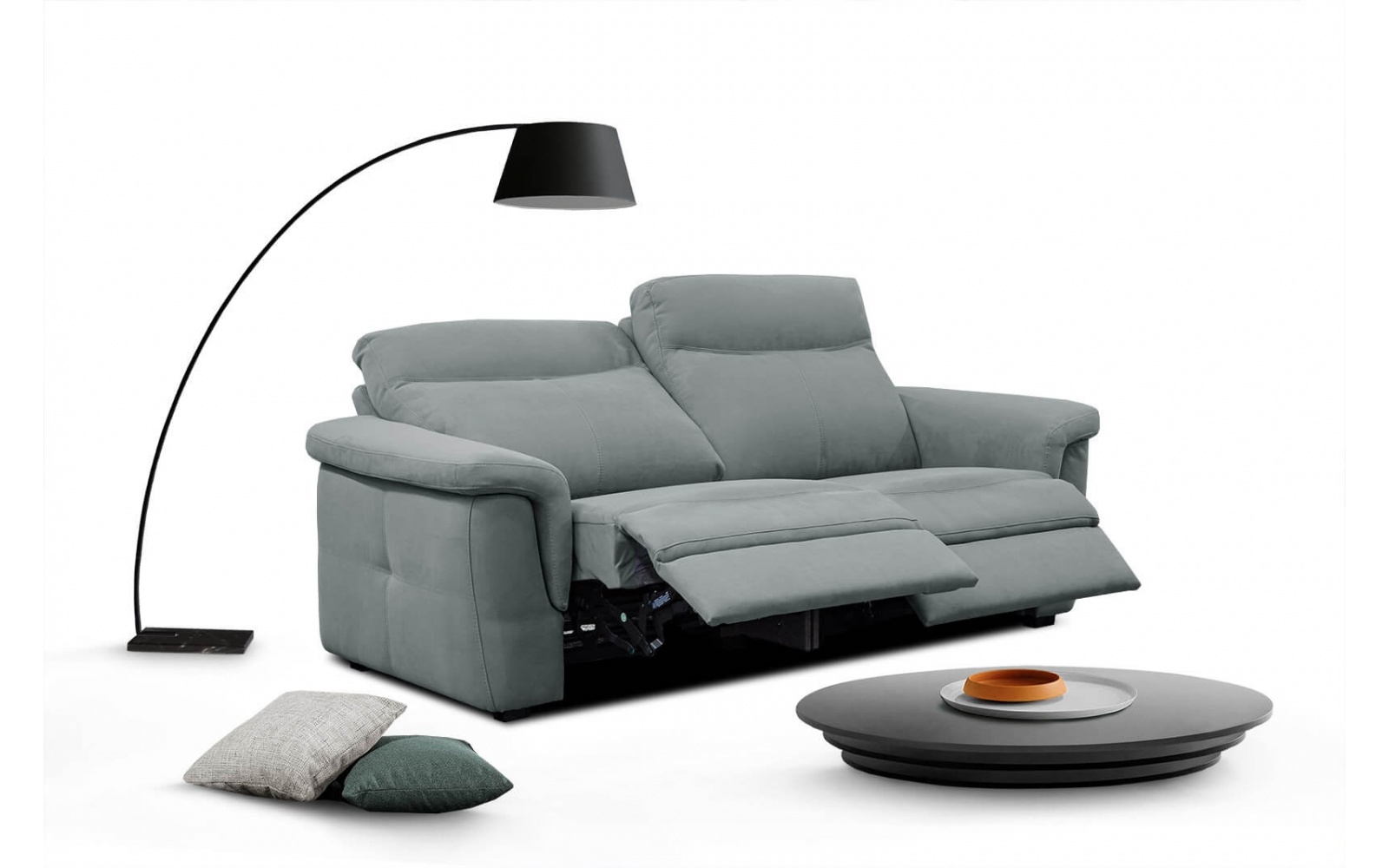 Canapé droit 3 places avec deux relax électriques JONES