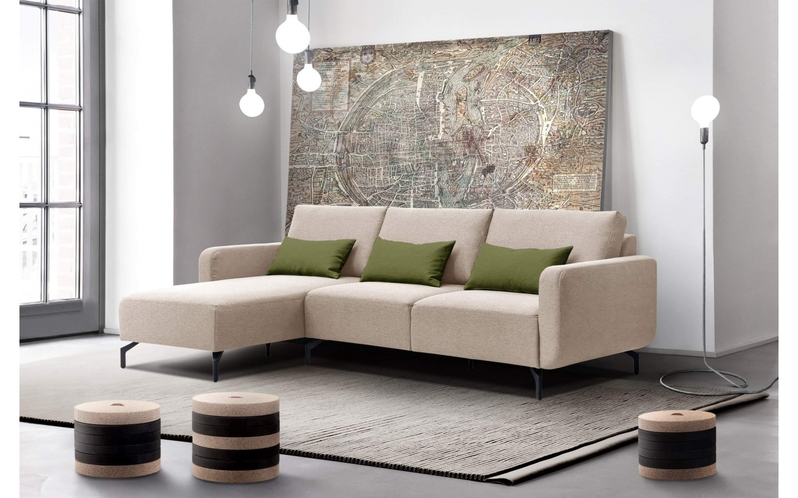 Canapé d'angle gauche 3 places DANNY