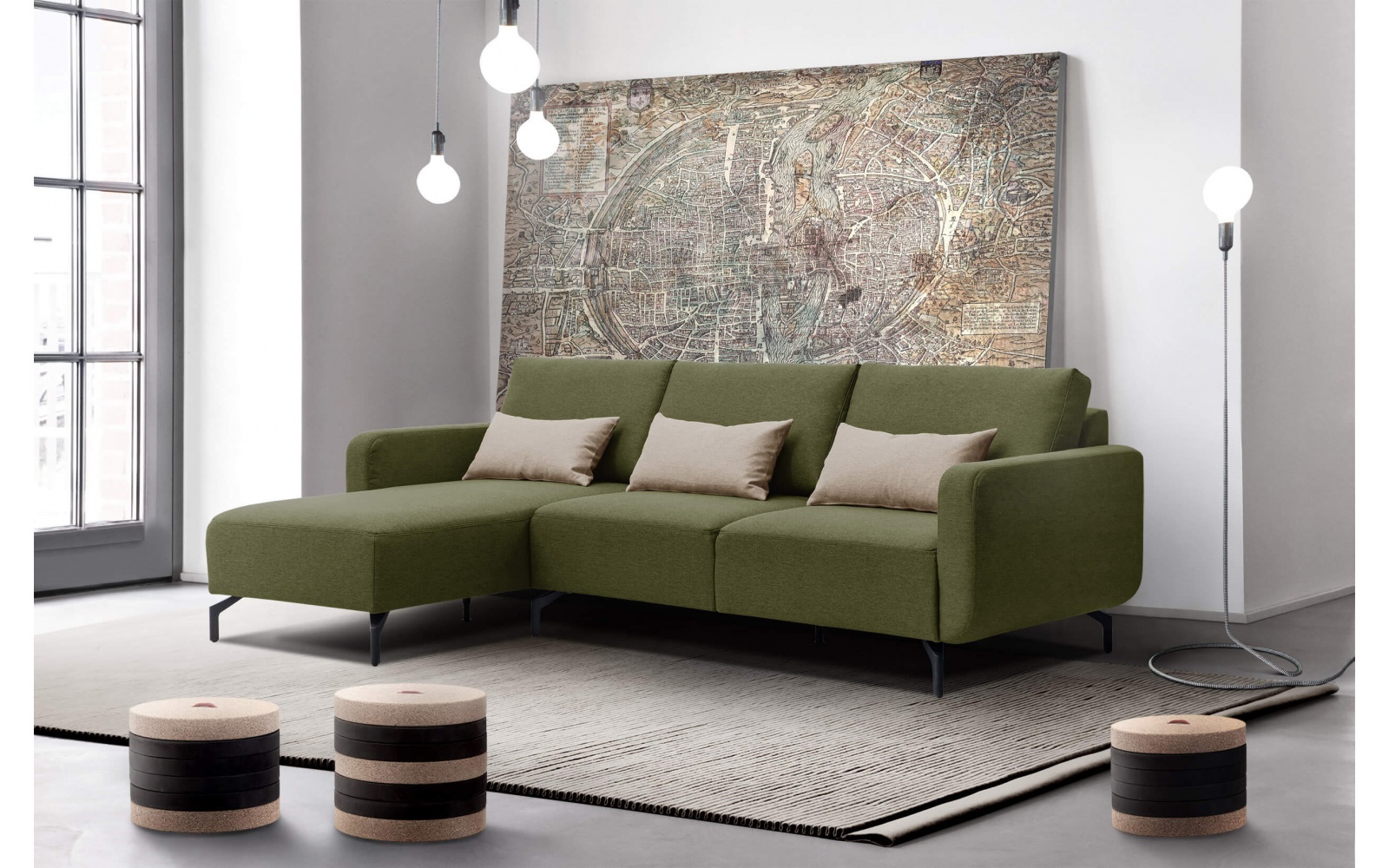 Canapé d'angle gauche 3 places DANNY