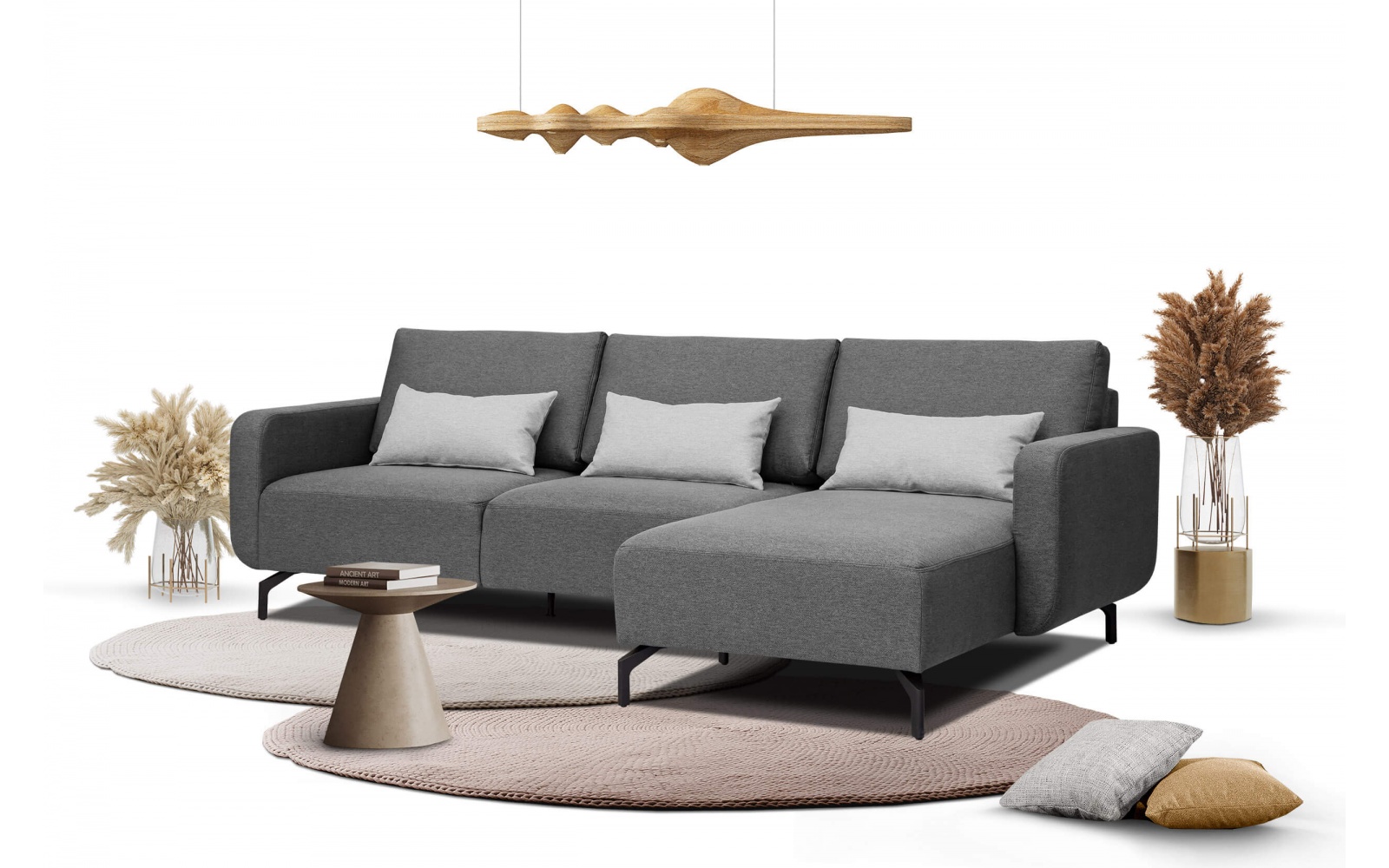 Canapé d'angle droit 3 places DANNY