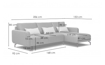 Canapé d'angle droit 3 places DANNY