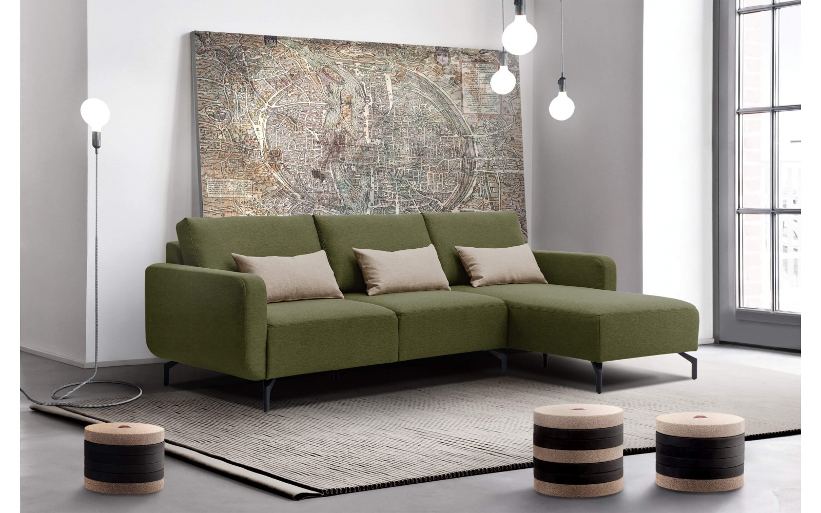 Canapé d'angle droit 3 places DANNY