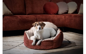 Panier pour chien et chat 70 x 55 cm rouge + gris clair MICKEY