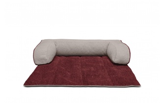 Panier pour chien et chat 100 x 120 cm rouge + beige DINA