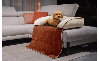 Panier pour chien et chat 100 x 120 cm orange + beige clair DINA