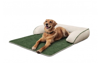 Panier pour chien et chat 100 x 120 cm vert + beige clair DINA