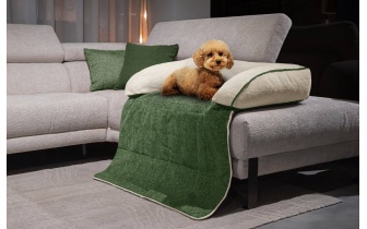 Panier pour chien et chat 100 x 120 cm vert + beige clair DINA