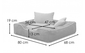 Panier pour chien et chat 80 x 70 cm jaune + écru BONNIE