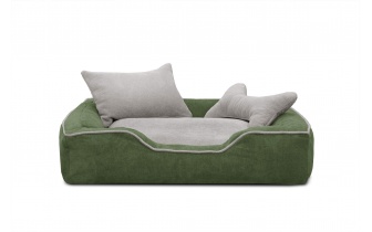 Panier pour chien et chat 80 x 70 cm vert foncé + beige clair BONNIE