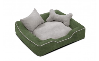 Panier pour chien et chat 80 x 70 cm vert foncé + beige clair BONNIE