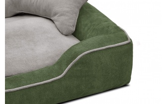 Panier pour chien et chat 80 x 70 cm vert foncé + beige clair BONNIE