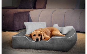 Panier pour chien et chat 80 x 70 cm gris foncé + gris clair BONNIE