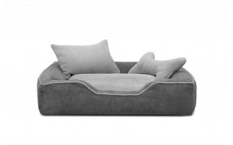 Panier pour chien et chat 80 x 70 cm gris foncé + gris clair BONNIE