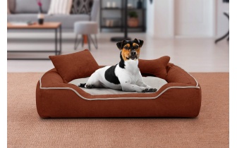 Panier pour chien et chat 100 x 80 cm rouge + beige clair BONNIE