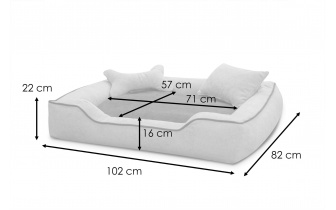 Panier pour chien et chat 100 x 80 cm beige clair + rouge BONNIE