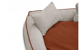 Panier pour chien et chat 100 x 80 cm beige clair + rouge BONNIE