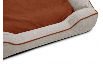 Panier pour chien et chat 100 x 80 cm beige clair + rouge BONNIE