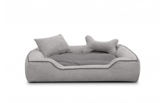 Panier pour chien et chat 100 x 80 cm gris clair + gris BONNIE