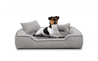 Panier pour chien et chat 100 x 80 cm gris clair + gris BONNIE