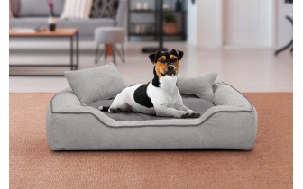 Panier pour chien et chat 100 x 80 cm gris clair + gris BONNIE