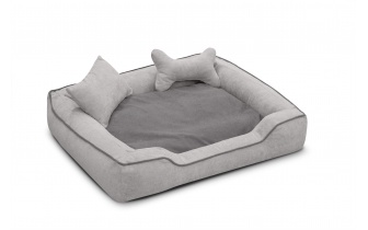 Panier pour chien et chat 100 x 80 cm gris clair + gris BONNIE