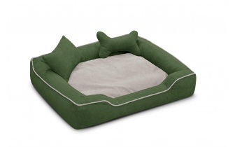 Panier pour chien et chat 100 x 80 cm vert + beige clair BONNIE