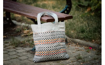 Sac cabas en tissu à motifs LEA