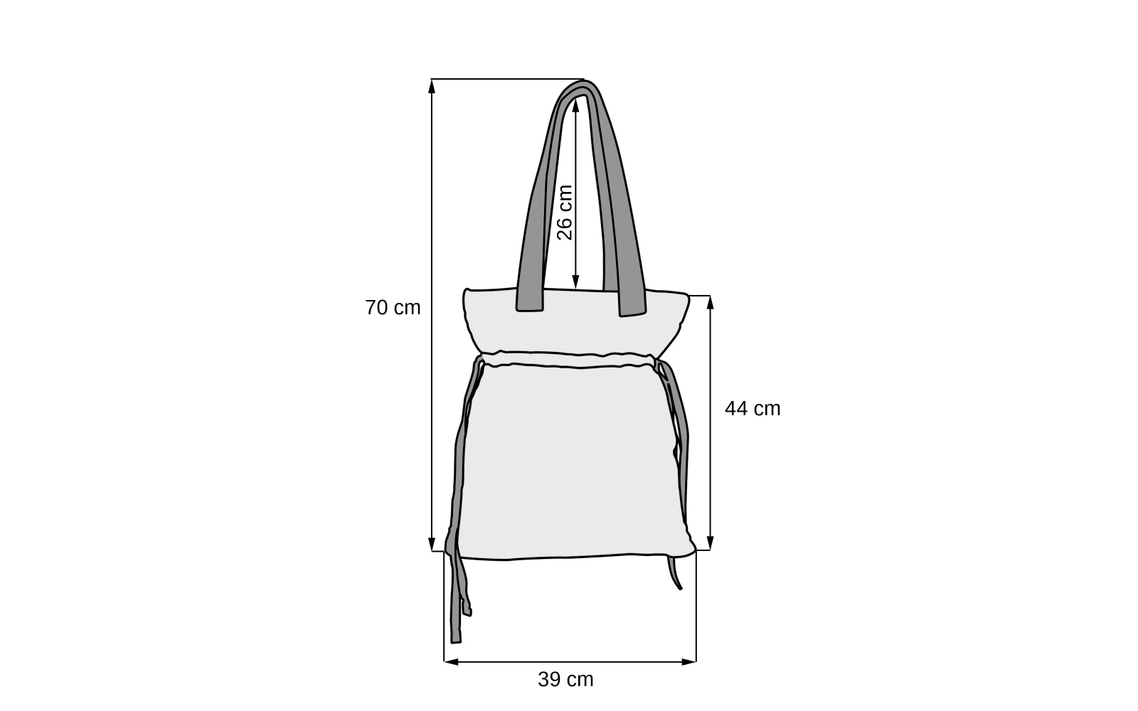 Sac cabas à fermeture par cordon en tissu à motifs EMMA