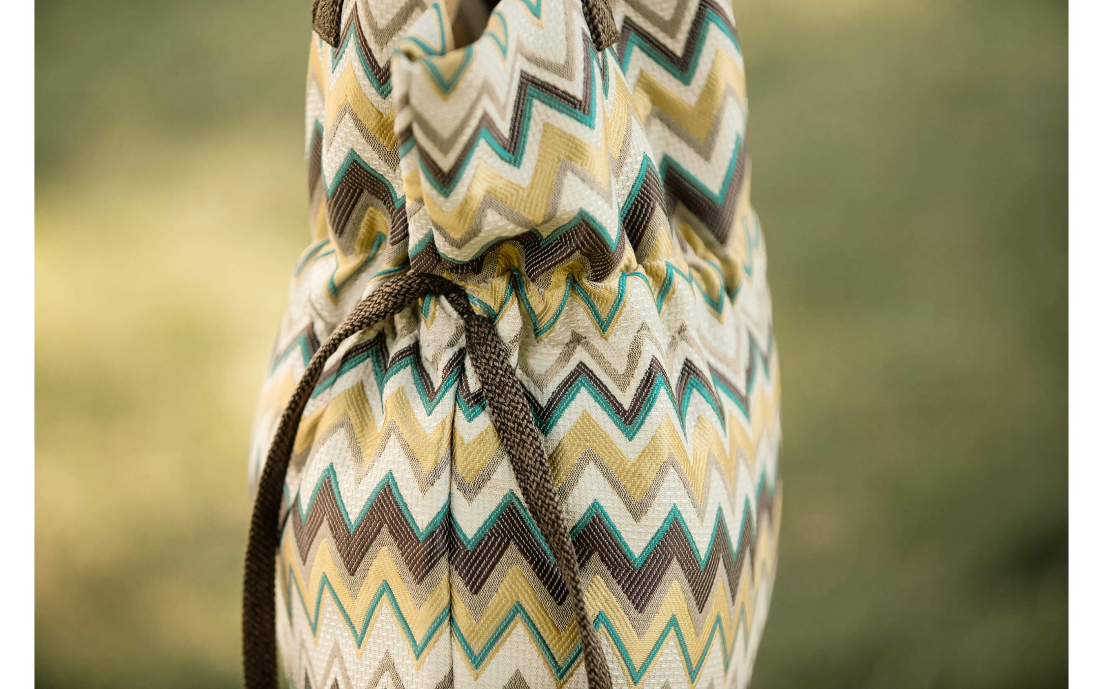 Sac cabas à fermeture par cordon en tissu à motifs EMMA