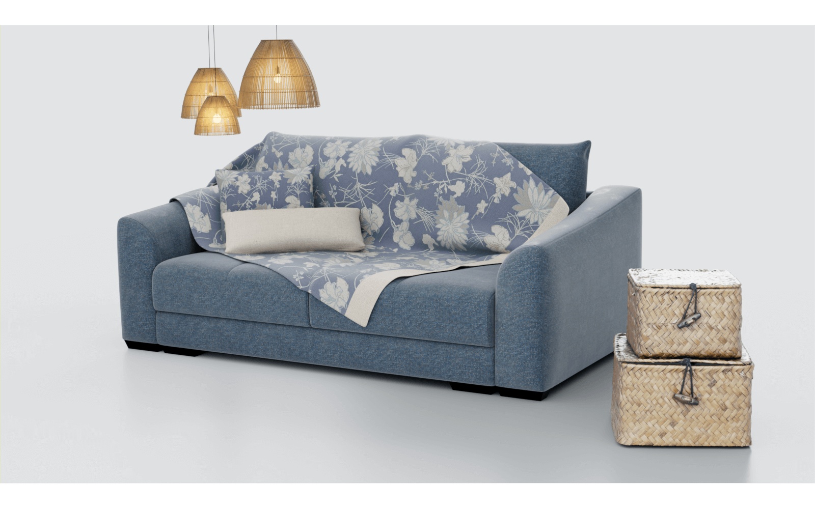 COSMO - Couvre-lit 135x200 cm avec des coussins décoratifs