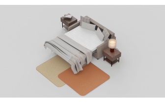 BRAGA - Couvre-lit 220x240 cm avec 4 coussins décoratifs