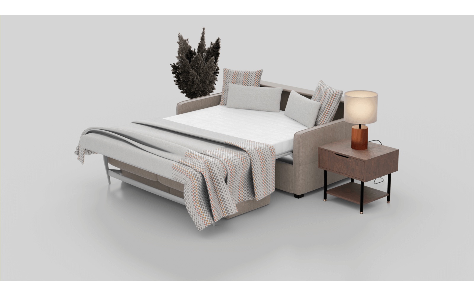 BRAGA - Couvre-lit 220x240 cm avec 4 coussins décoratifs