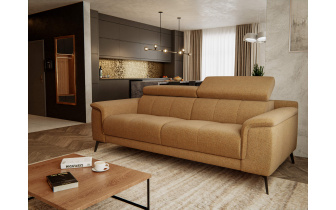 Canapé droit XXL 3 places avec appuie-têtes réglables FIERO