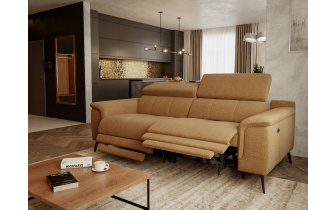 Canapé droit 3 places avec deux relax électriques FIERO