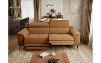 Canapé droit 3 places avec deux relax électriques FIERO